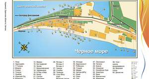 Карти (план-схеми) Затоки 2026 з базами відпочинку - Лиманський+Кароліно-Бугаз, Сонячний, Центральний райони курорту Затока (Одеська область)