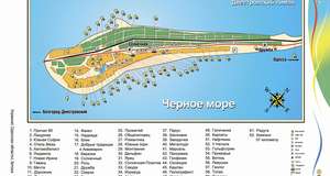 Карти (план-схеми) Затоки 2026 з базами відпочинку - Лиманський+Кароліно-Бугаз, Сонячний, Центральний райони курорту Затока (Одеська область)